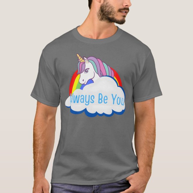 T-shirt Central Intelligence Unicorne Rainbow Cloud ami (Devant)