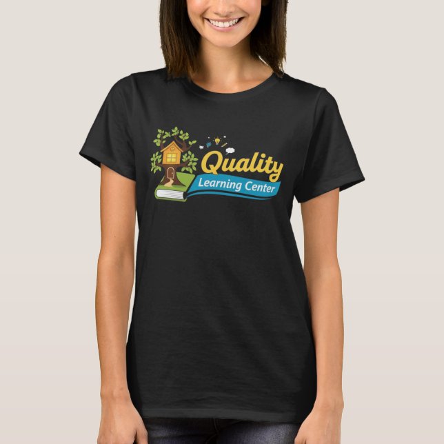 T-shirt Centre d'apprentissage de qualité Treehouse & Book (Devant)