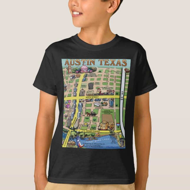 T-shirt Centre-ville Austin Texas 14 (Devant)