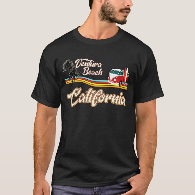 T-shirt Centre-ville de Ventura California Surf Beach Retr (Devant)