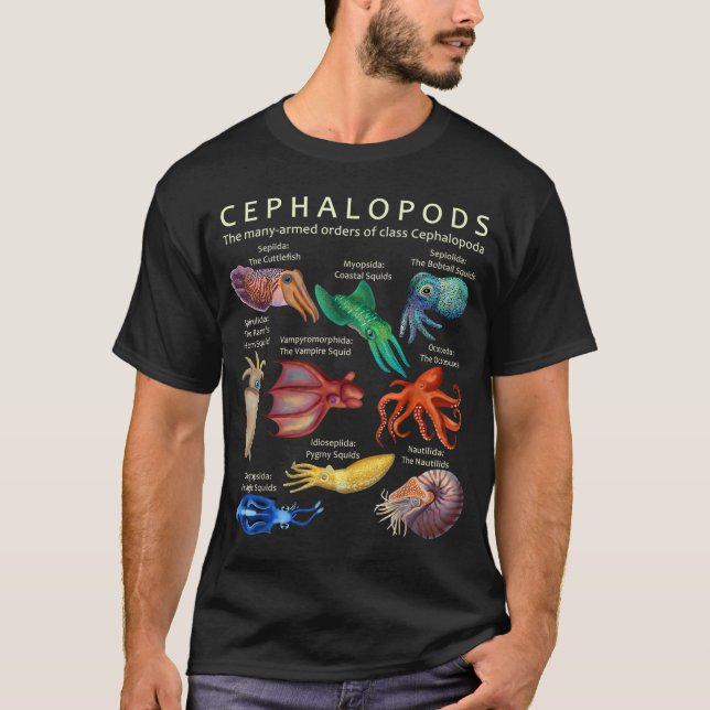 T-shirt Céphalopodes poulpes calamars (Devant)