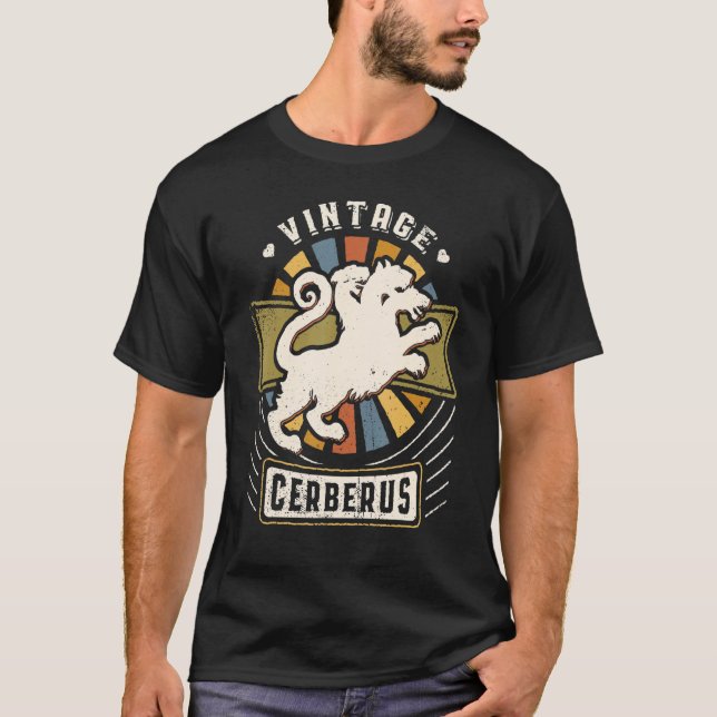 T-shirt Cerberus Vintage Classic Retro Love (Devant)