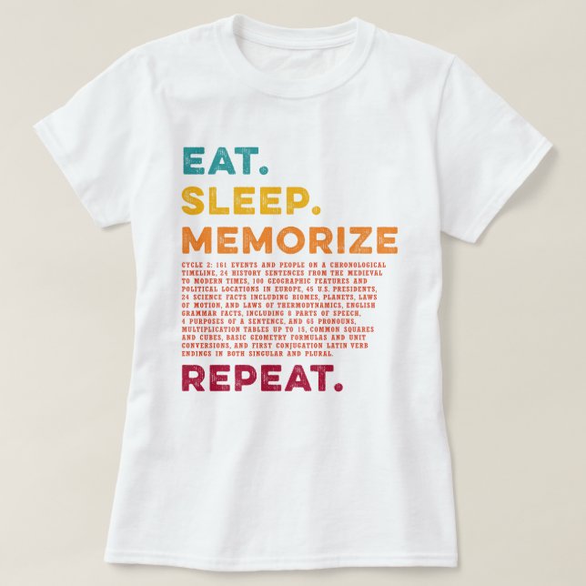 T-shirt Cercle 2 Homeschool Mangez le sommeil Mémoriser Ré (Design devant)