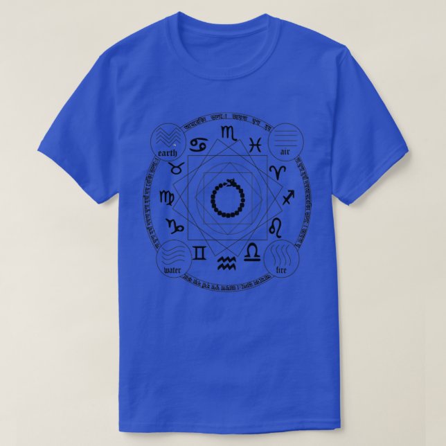 T-shirt cercle astrologie alchimie quatre éléments magie t (Design devant)