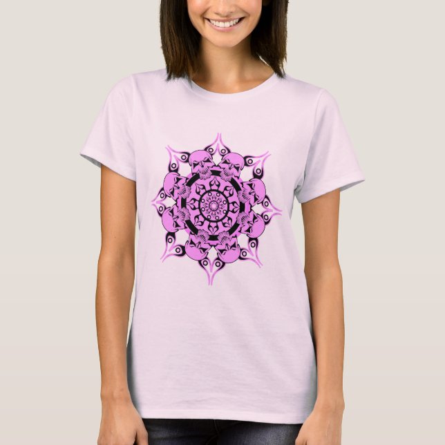 T-shirt Cercle crâne rose (Devant)