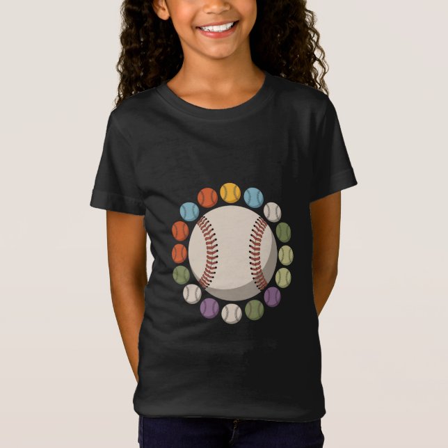T-Shirt Cercle de baseball coloré (Devant)