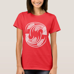 T-shirt Cercle de deux plantes de riz tête à queue