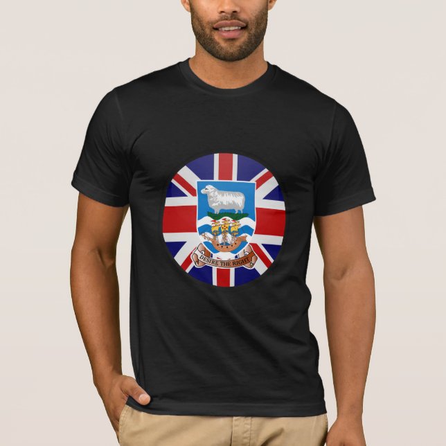 T-shirt Cercle de drapeau de qualité des Îles Falkland (Devant)