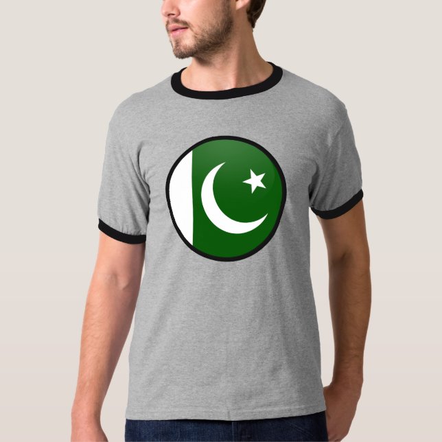 T-shirt Cercle de drapeau de qualité du Pakistan (Devant)