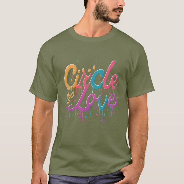 T-shirt Cercle de l'Amour - Design de coeur (Devant)