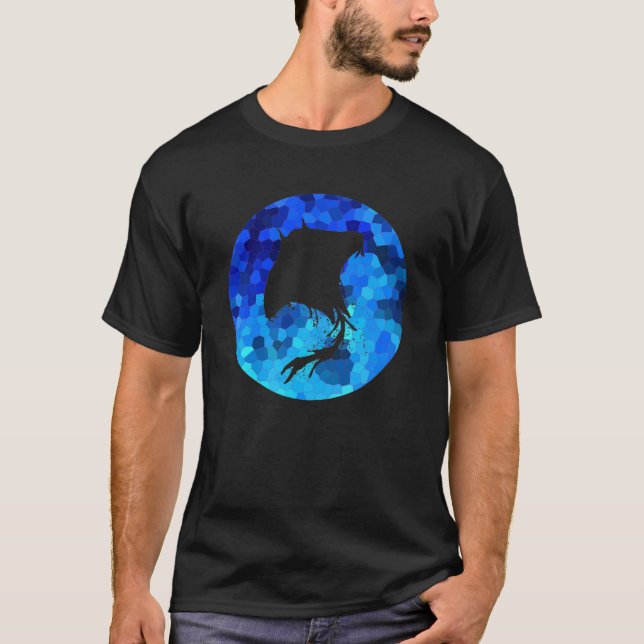 T-shirt Cercle de mosaïque bleu Manta Ray (Devant)