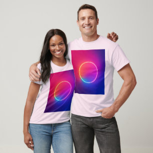 T-shirt Cercle de néon lumineux - Art abstrait