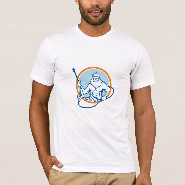 T-shirt Cercle de sableuse de l'eau de Neptune rétro (Devant)