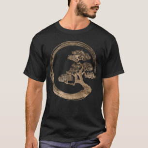 T-shirt Cercle de zen d'Enso et arbre de bonsaïs
