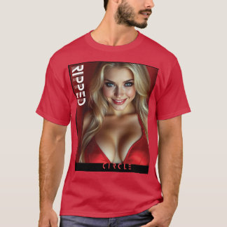 T-shirt Cercle déchiré belle femme