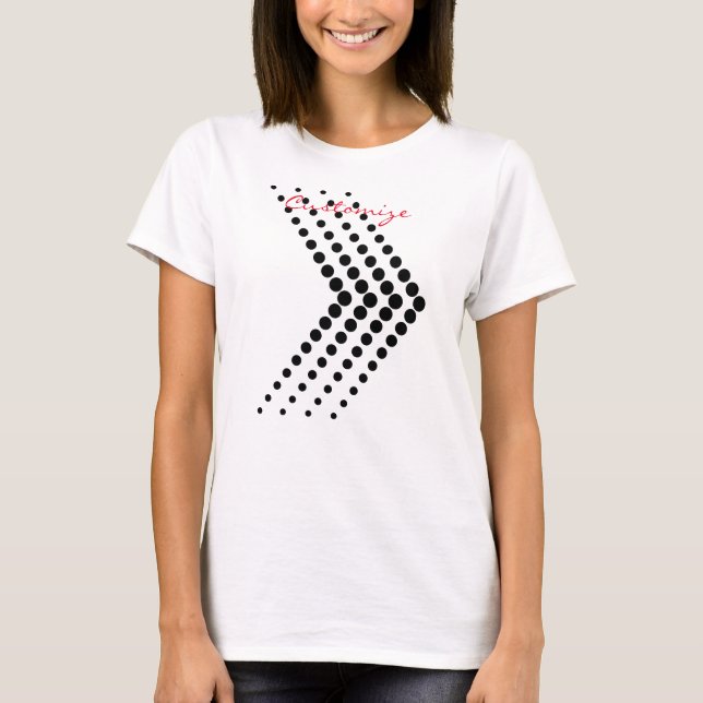 T-shirt Cercle demi-ton Abstrait Zigzag Chevron (Devant)