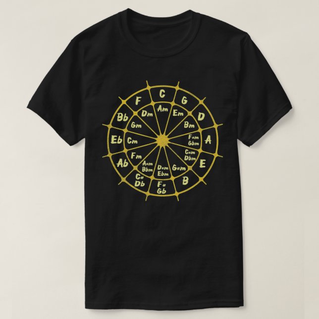 T-shirt Cercle des Cinquièmes Musique Théorie Chord Graphi (Design devant)
