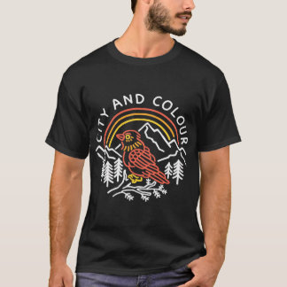 T-shirt cercle d'héritage de ville et de couleur graphique