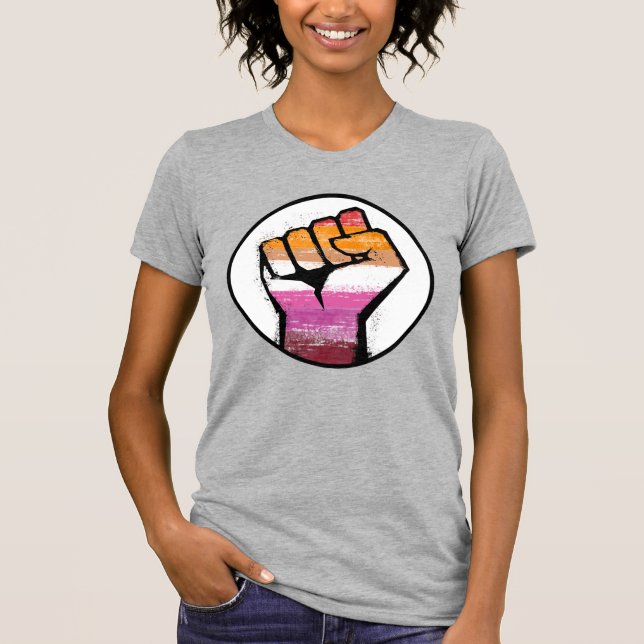 T-shirt Cercle du poing de fierté lesbienne (Devant)