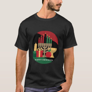T-shirt Cercle Happy Kwanzaa Kwanza Noël Africain Pour Chr