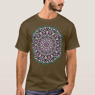 T-shirt Cercle Motif Vector Art Vert Magenta Rose Blanc
