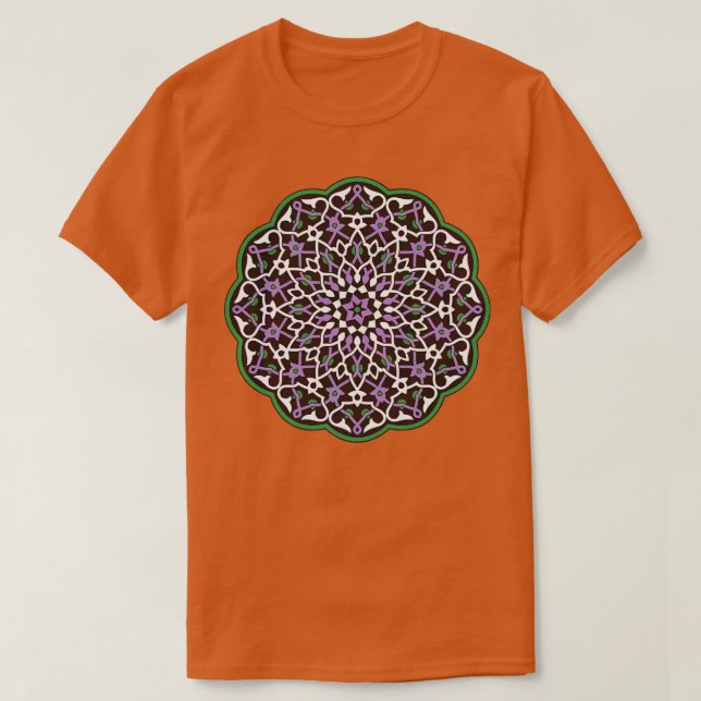 T-shirt Cercle Motif Vector Art Vert Violet Blanc (Design devant)