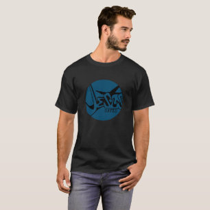 T-shirt Cercle Noir Bleu Jésus Saves Graffiti