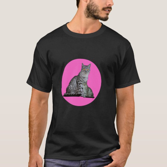 T-shirt Cercle rose avec 2 chats Kitty (Devant)
