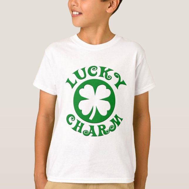 T-shirt Cercle vert/blanc de charme chanceux (Devant)