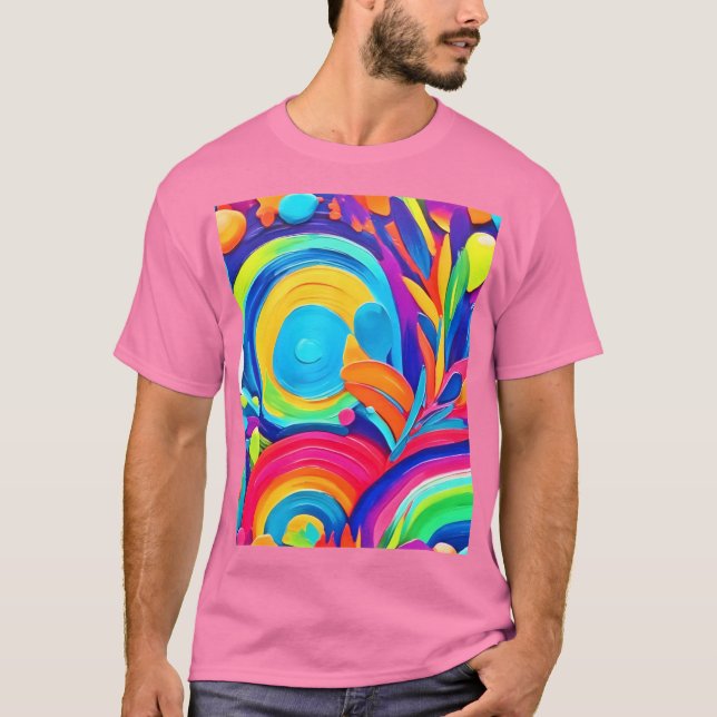 T-shirt Cercles Abstraits colorés Peinture (Devant)