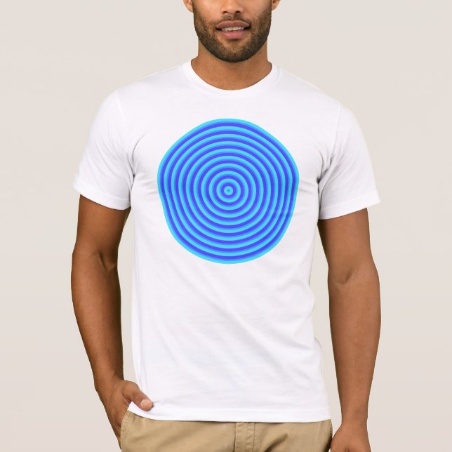T-shirt Cercles bleus de néon psychédélique (Devant)