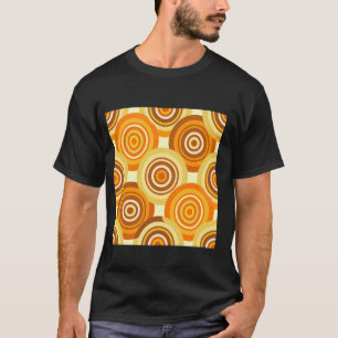 T-shirt Cercles concentrés rétro Motif géométrique orange