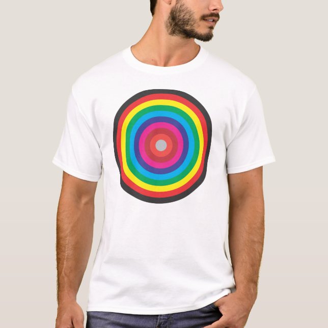 T-shirt cercles concentriques cible colorée (Devant)