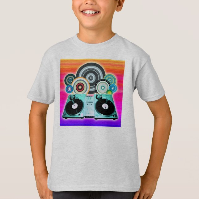T-shirt Cercles de Tourne-disque DJ (Devant)