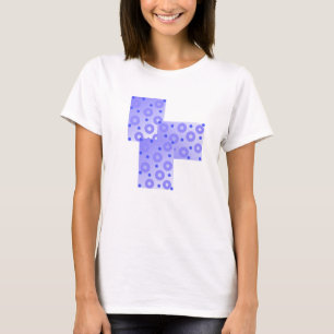 T-shirt Cercles et points à motif bleu