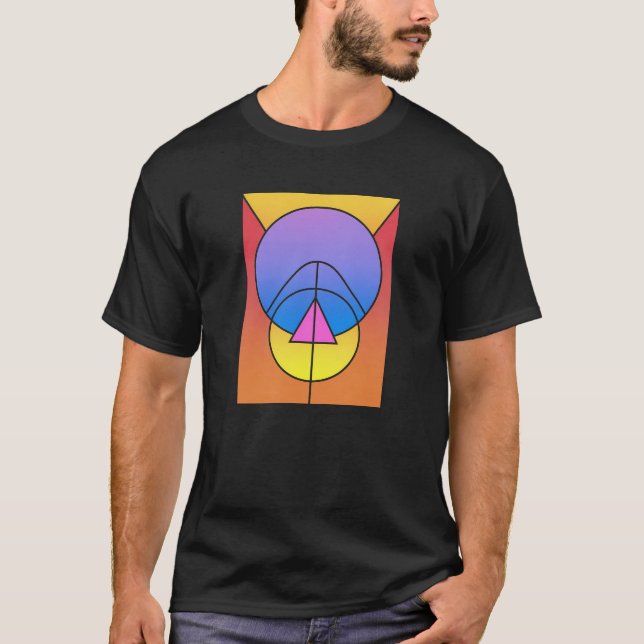 T-shirt Cercles géométriques abstraits Ligne Coloré (Devant)