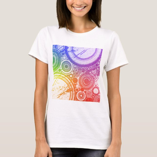 T-shirt Cercles grunges : Édition d'arc-en-ciel : (Devant)