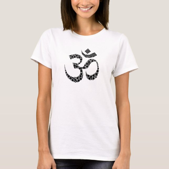 T-shirt Cercles noirs Mantra sonore hindou Om (Devant)