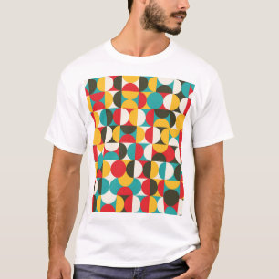 T-shirt Cercles rétro : Motif Hipster coloré.