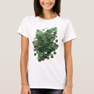 T-shirt Cercles verts scintillants verts ludiques Création