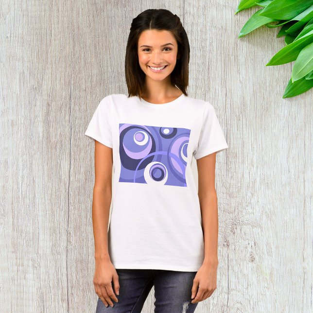 T-shirt Cercles violets géométriques abstraits du milieu d (Créateur téléchargé)