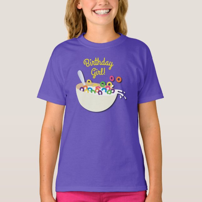 T-shirt Cereal Bowl Enfants Slepover Anniversaire fête mig (Devant)