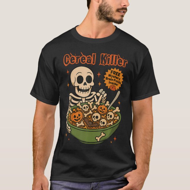 T-shirt Cereal Killer Breakfast Cereal-Bowl Cereals Skull  (Devant)