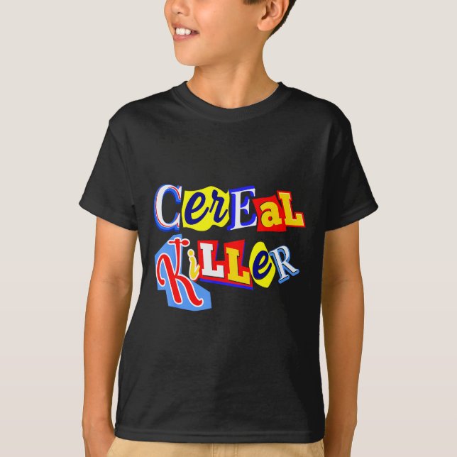 T-shirt Cereal Killer Food Lover Ironic Funny Breakfast Pu (Devant)