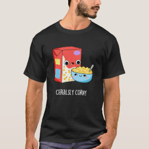 T-shirt Céréales Corny Funny Lait Céréal Pun sombre BG