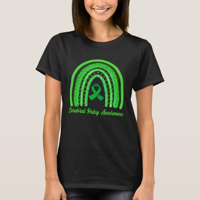 T-shirt Cerebral Palsy Awareness Month Retro Rainbow Brain (Devant)