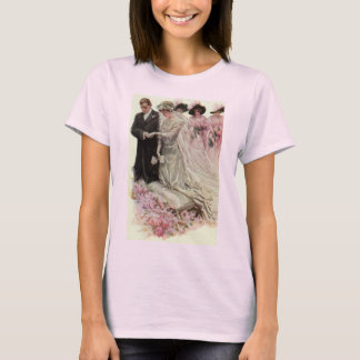 T-shirt Cérémonie de mariage victorien vintage de la marié