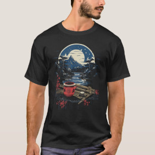 T-shirt Cérémonie du thé du Mont Fuji de l'Art Japonais Ch