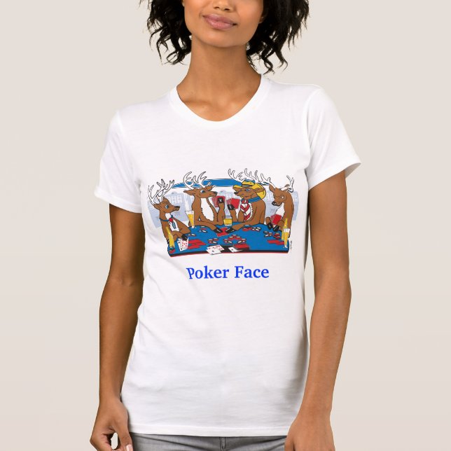 T-shirt Cerf au visage de poker (Devant)
