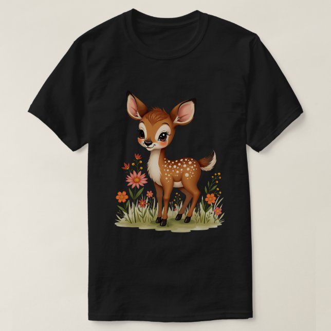 T-shirt Cerf aux Fleurs (Design devant)